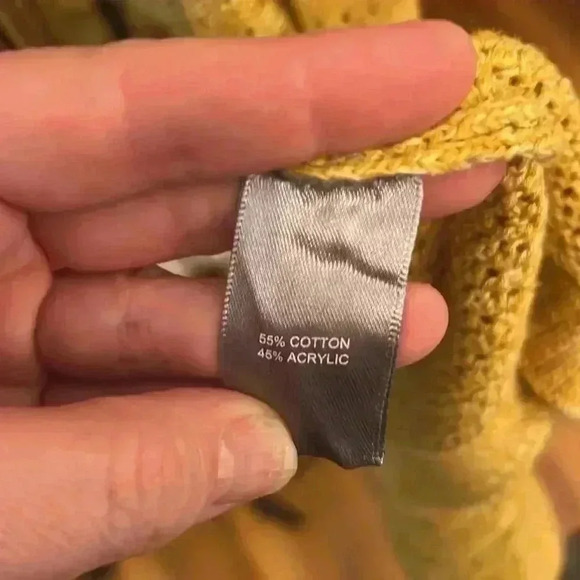 Marled Long Cotton Open Front Cardigan-Sz L - Picture 5 of 5